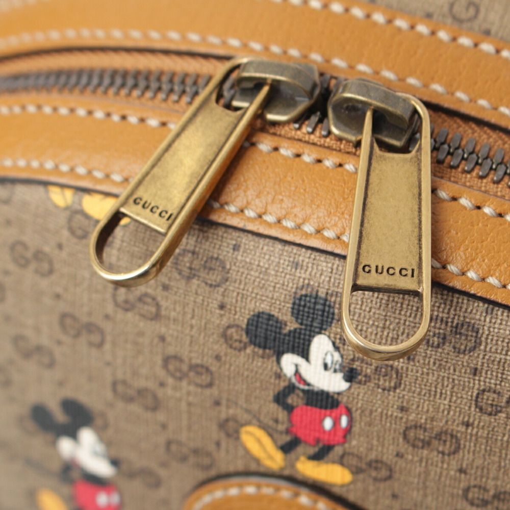 Gucci Disney GG Supreme Leather Mickey Mouse Interlocking Backpack Daypack Beige - Picture 9 of 10
